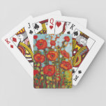 Red Poppy Field Playing Cards at Zazzle
