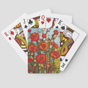 Red Poppy Field Playing Cards