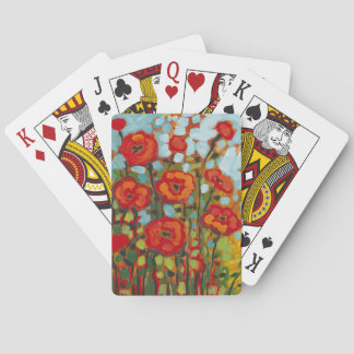 Red Poppy Field Playing Cards