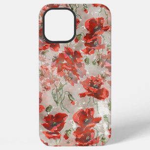 RED POPPY FLORAL BOTANICAL PATTERN iPhone 12 PRO MAX CASE