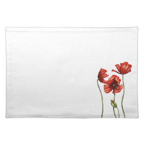 Red Poppy Floral Design Placemat