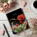 Red Poppy Floral Monogram Planner<br><div class="desc">Our "Poppy Floral Collection" features watercolor poppy flowers in two colors,  periwinkle blue and deep red,  paired with an elegant serif font. Check out other products from this collection in our store and contact us if you have any special requests.</div>