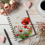 Red Poppy Floral Monogram Planner<br><div class="desc">Our "Poppy Floral Collection" features watercolor poppy flowers in two colors,  periwinkle blue and deep red,  paired with an elegant serif font. Check out other products from this collection in our store and contact us if you have any special requests.</div>