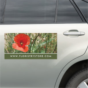 Red Poppy, Floristry Car Magnet