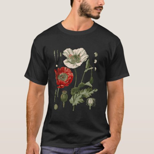 Red Poppy Flower Botanical Poppies Red Poppy T_Shirt