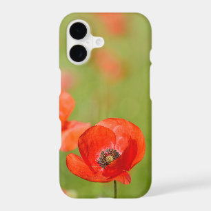 Red poppy flower closeup iPhone 17 case