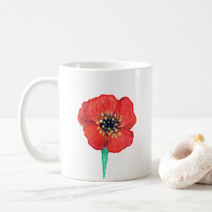 Red poppy flower, Floral Classic Zazzle Coffee Mug