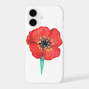 Red poppy flower iPhone 17 case