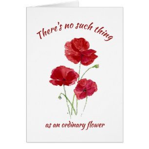 Red Poppy Flower No Ordinary Friend Birthday Cards