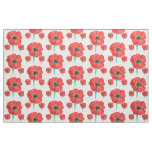 Red poppy flower paint fabric
