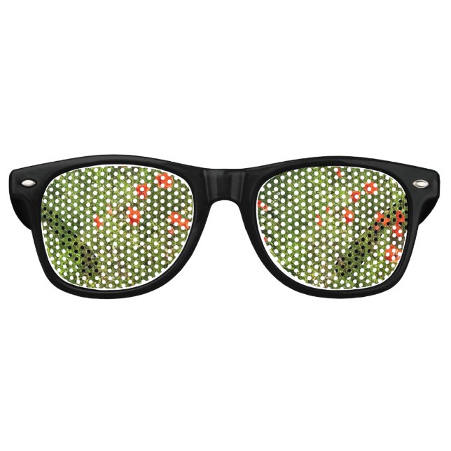 Red Poppy Flower Pattern Sunglasses (Front)