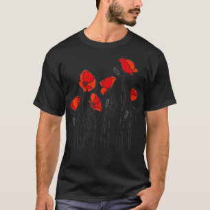 Red Poppy flower, Red Botanical Poppies, Poppy  T-Shirt