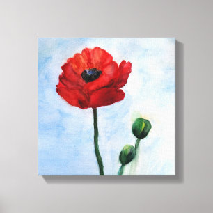 Red Poppy Flower Wall Decor
