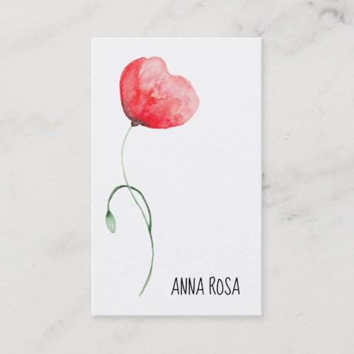  Red Poppy Flower Wedding Event Planner Simple Business Card