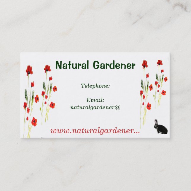 Red Poppy Flowers Business Card (Front)