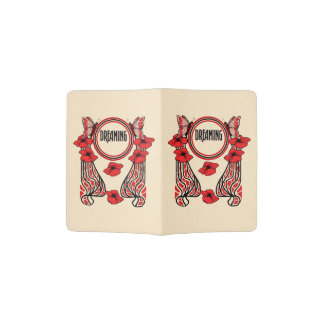 Red Poppy Flowers Butterfly Abstract Dreaming Passport Holder