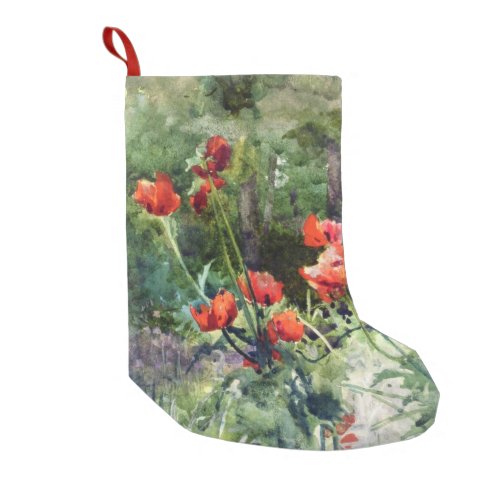 Red Poppy Flowers by Mildred Anne Butler Small Christmas Stocking