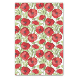 Red Poppy Flowers  Floral Tissue Paper
