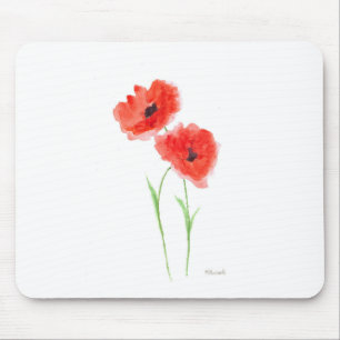 Red poppy flowers mouse pad