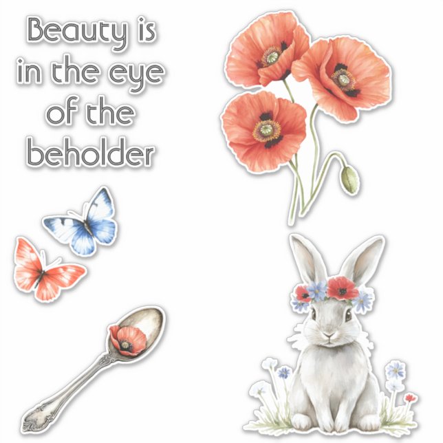 Red Poppy Flowers  Sticker (Front)