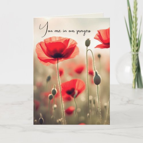 Red Poppy Flowers Sympathy Card