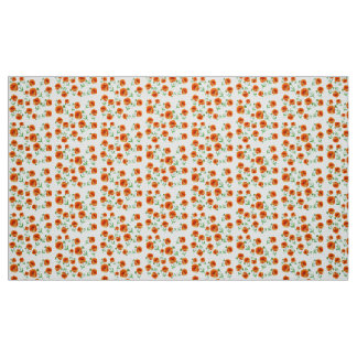 Red Poppy Flowers Watercolor Fabric