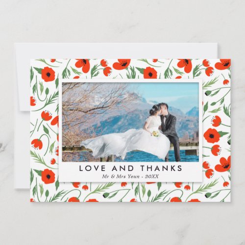 Red Poppy Frame _ Wedding Photo Thank You