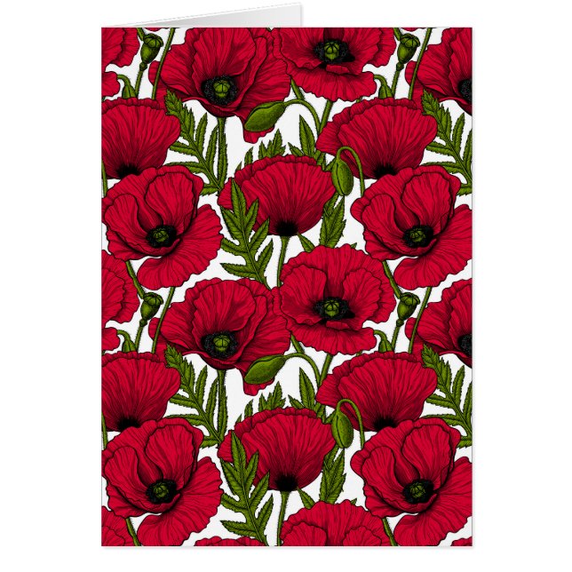 Red Poppy garden 2 Cards (Front)