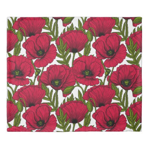 Red Poppy garden 2 Duvet Cover