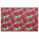 Red Poppy garden 2 Fabric