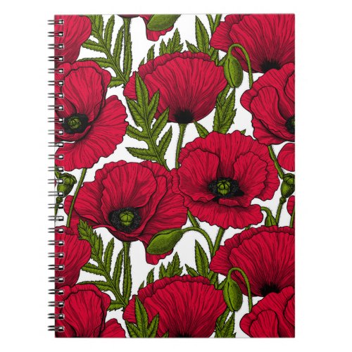 Red Poppy garden 2 Notebook