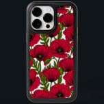 Red Poppy garden 2 OtterBox iPhone 14 Pro Max Case<br><div class="desc">Vector pattern made of hand-drawn poppies.</div>