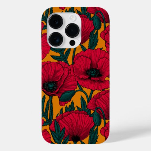 Red poppy garden Case_Mate iPhone 14 pro case