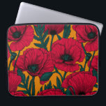 Red poppy garden laptop sleeve<br><div class="desc">Vector pattern made of hand-drawn red poppies.</div>