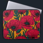 Red poppy garden laptop sleeve<br><div class="desc">Vector pattern made of hand-drawn red poppies.</div>