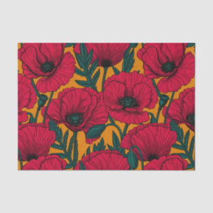 Red poppy garden tissue paper