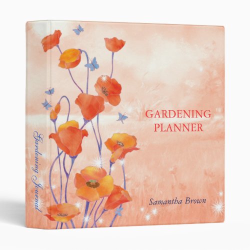 Red Poppy Gardening Journal Scrapbook Binders