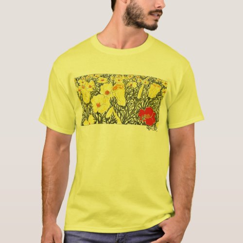 Red poppy in a poppy meadow T_Shirt