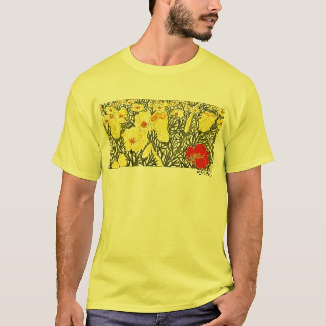 Red poppy in a poppy meadow. T-Shirt (Front)