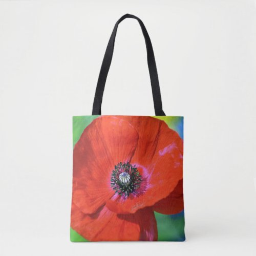 Red Poppy in the Sunshine Photograph Tote Bag