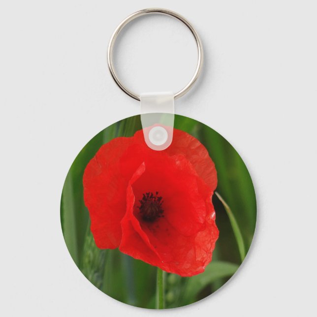 Red poppy keychain (Front)