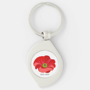Red poppy keychain
