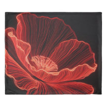 Red Poppy King Size Duvet Cover