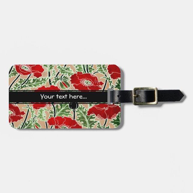 Red Poppy ~ Luggage Tag (Front Horizontal)