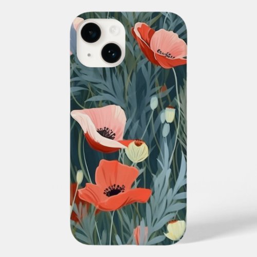 Red Poppy Meadow Case_Mate iPhone 14 Case