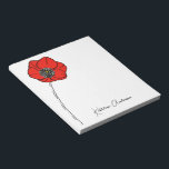 Red Poppy Monogram Notepad<br><div class="desc">A simple poppy design</div>