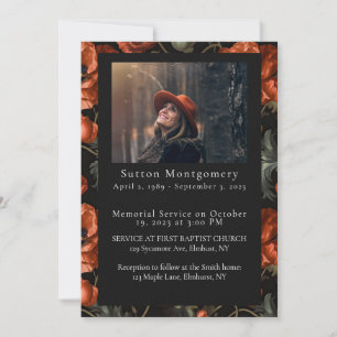 Red Poppy Moody Photo Funeral Announcement