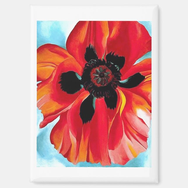 “Red Poppy No VI” , Georgia O'Keeffe,  Magnet (Front)