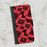 Red Poppy Pattern Black Floral Wallet Phone Case For Samsung Galaxy S5<br><div class="desc">A cute red poppy pattern wallet case</div>