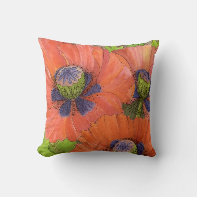 Red Poppy Pillow (Front)